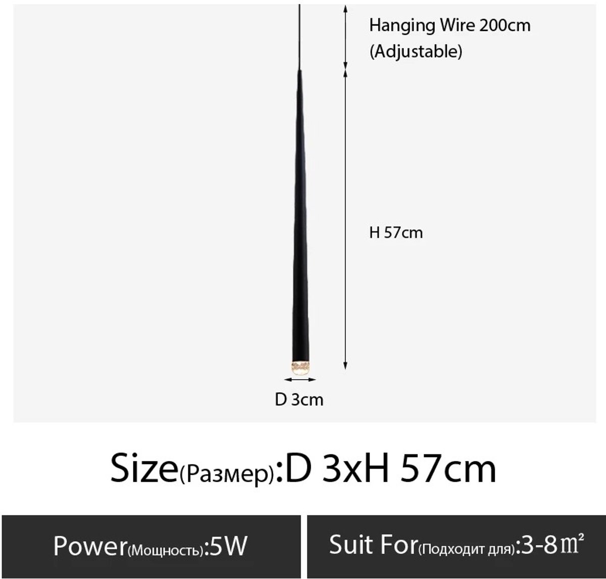 Innovastore Hanglamp - Hanglamp eetkamer - Hanglamp slaapkamer - Hanglamp industrieel - Lamp - Minimalistische lamp - Zwart