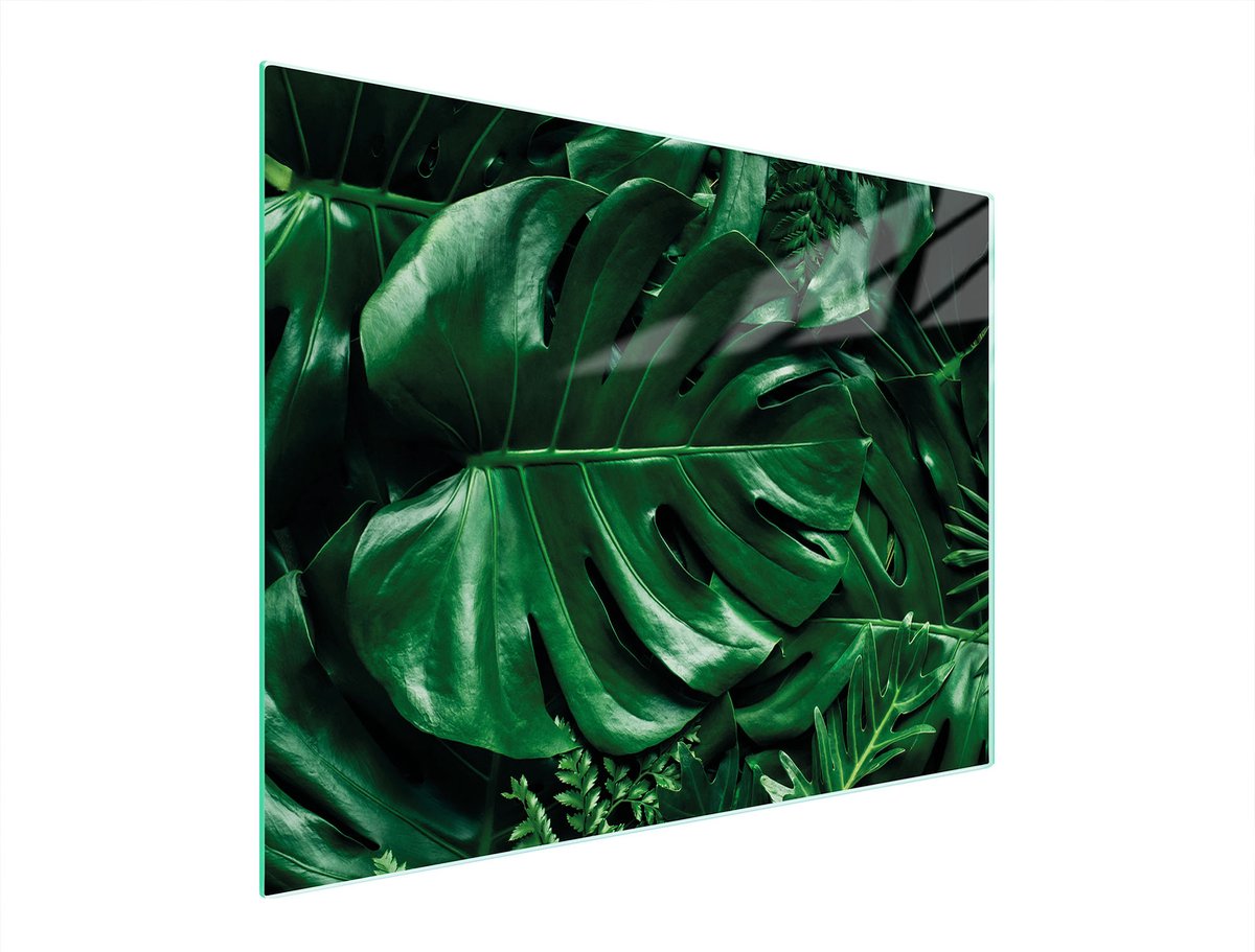 TMK ArtDeko - Glazen Snijplank - 52x40 cm - Monstera - Veilig en Duurzaam