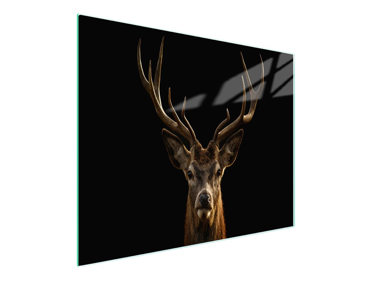 TMK ArtDeko Serie - Glazen Snijplank - 52x30 cm - Hert Motief - Antibacterieel