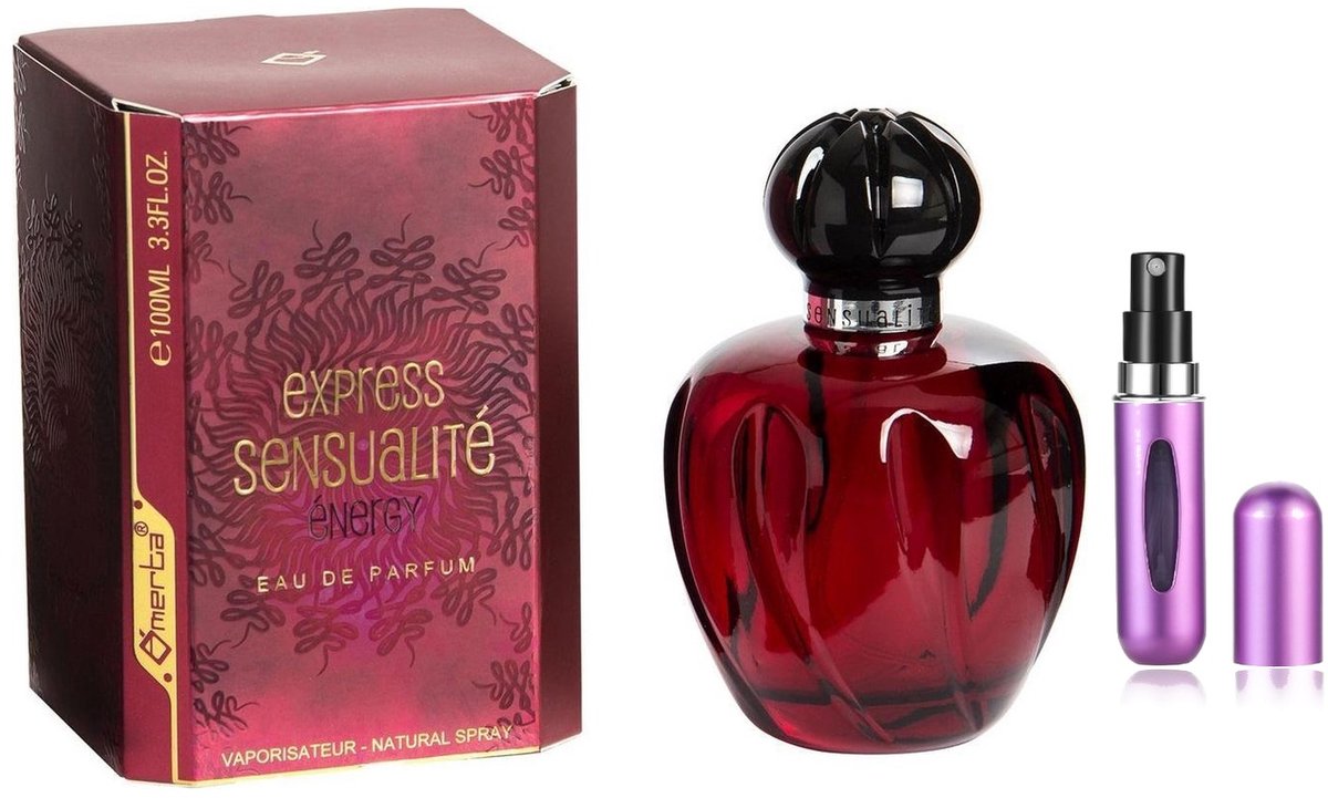 Omerta - Express Sensualité Energy - Eau de Parfum - 100 ml inclusief hervulbare tasverstuiver (willekeurige kleur)