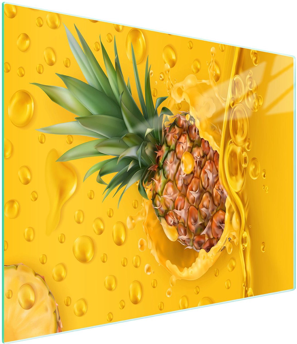 TMK ArtDeko - Snijplank Glas - 52x30 cm - Ananas - Antislip