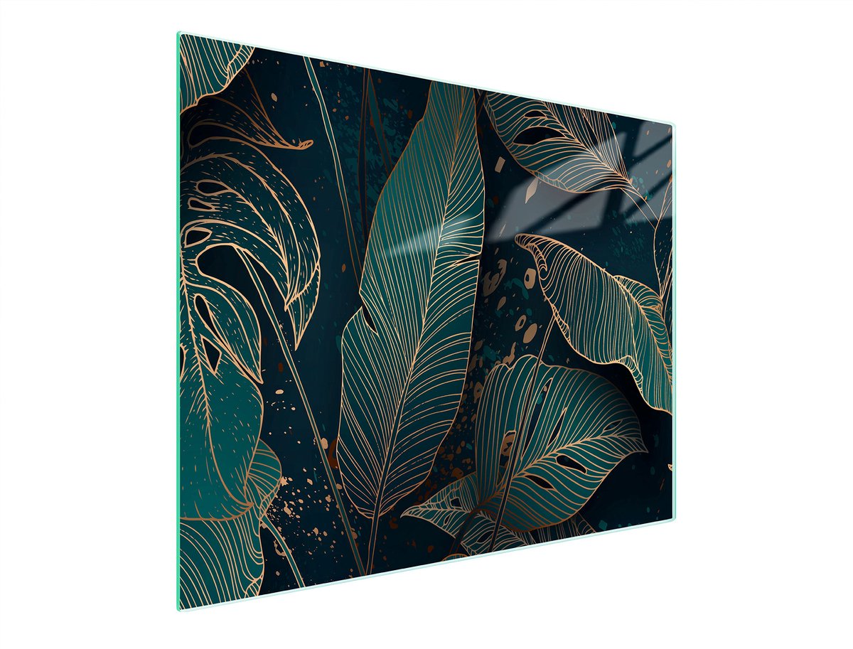 TMK ArtDeko - Snijplank van glas - 52x30 cm - Bladmotief