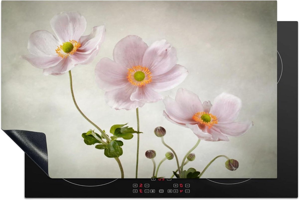 Inductie Beschermer - Kookplaat Mat - Keuken Decoratie - Levendige Fotoprint - 81x52 cm - Klaproos Bloemen