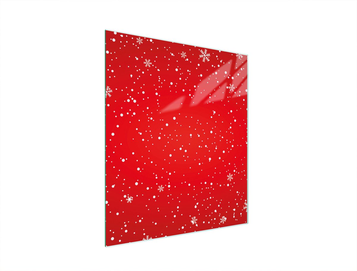 TMK ArtDeko Serie - Glazen Snijplank - 45x52cm - Beschermplaat - Rood