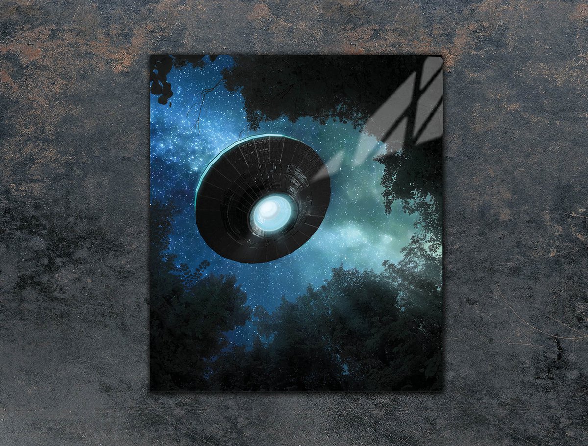 TMK ArtDeko - Snijplank - Glas - 45x52 cm - UFO motief