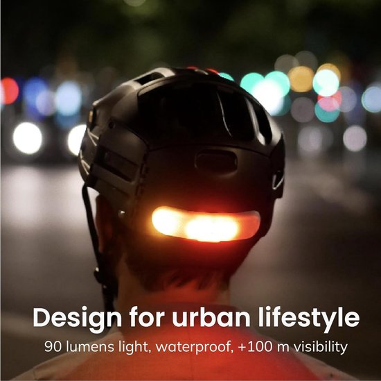 Fietshelm Verlichting - Knipperlichten Scooter - Verkeersveiligheid Verbeteren - Afstandsbediening Stuur - 12x3x1 cm - Wit — afbeelding 5