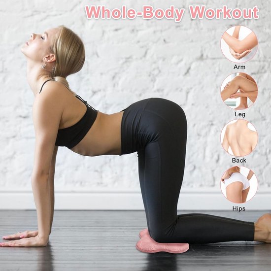 Kniekussens Set - Yoga Pilates Mat - Comfortabele Oefeningen - Antislip Ontwerp - 20 x 20 cm - Roze — afbeelding 4