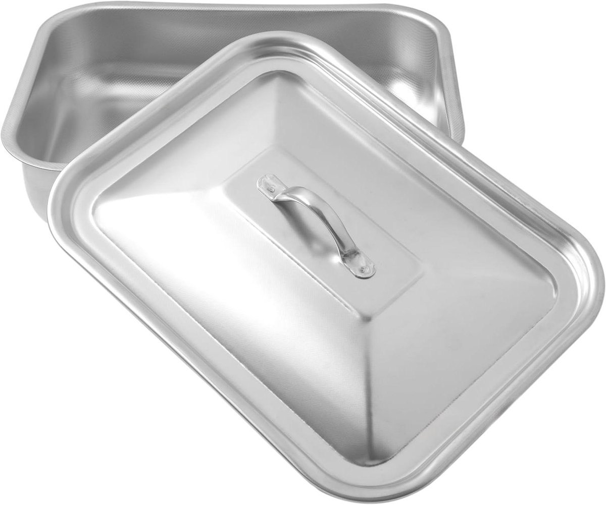 Ovenschaal met deksel - Bakschaal rechthoekig - Culinaire bereidingen - Natuurlijke anti-aanbaklaag - 40 x 28 cm - RVS