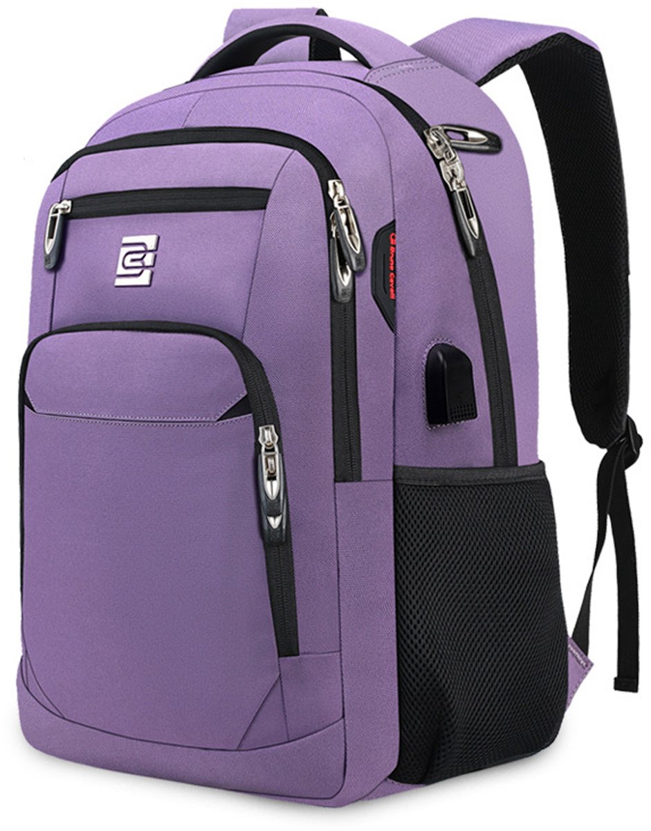 MODENUIT Reistassen - Rugzak, Laptop Rugzak, Travel Rugzak, Grote Capaciteit Rugzak, Backpack Voor Werk En Reizen, Lichtgewicht Grote Capaciteit Rugtas, 18 Inch Rugzak, Travel Backpack Met Veel Vakken, Paars, Oxford-Stof