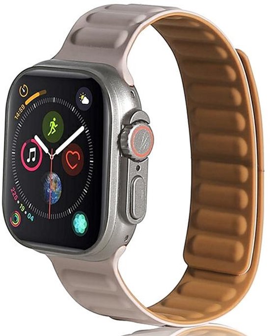 Beline Apple Watch Magneetband 42/44/45/49mm grijs/kaki