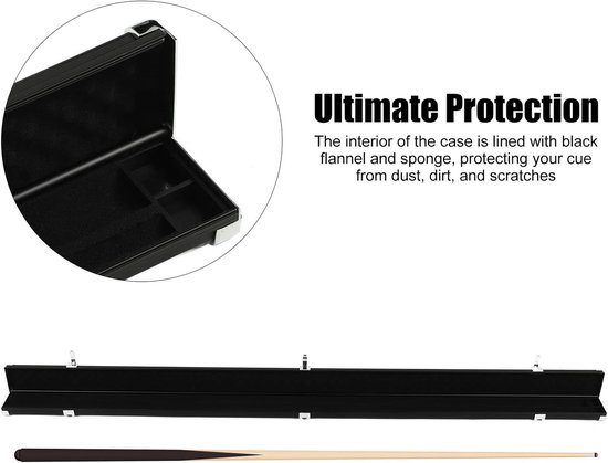 Biljartkeu Koffer - Keu Tas - Biljart Spelen - Aluminium Hardcase - 75 cm - Zwart — afbeelding 3