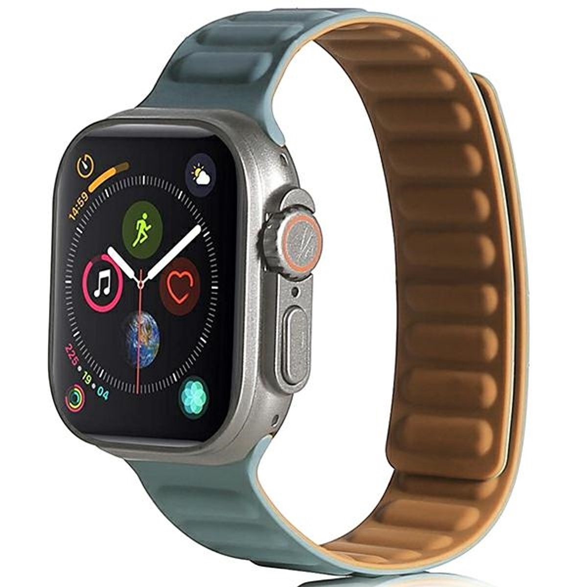 Beline - Horlogebandje - Magnetische Sluiting - Groene Kleur - Compatibel met Apple Watch 38-40-41mm