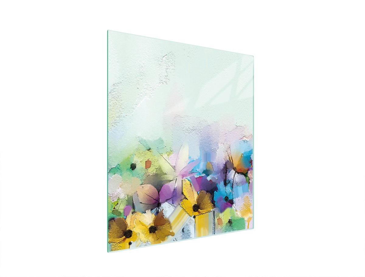 TMK ArtDeko - Snijplank Glas - 45x52 cm - Kleurvol Koken - Kwastenpatroon