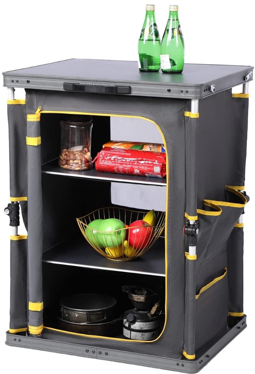 KAD® Kampeerkast - Campingkast - Campingkeuken - Campingkeuken - Grijs - 50cm x 60cm x 80cm