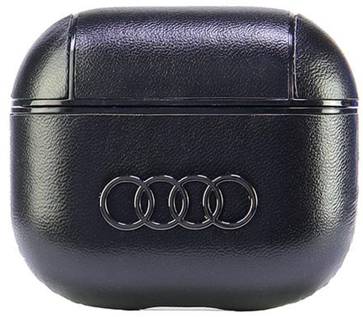Audi Leather Big Logo AirPods Case - Geschikt voor Apple Airpods 3 - Zwart