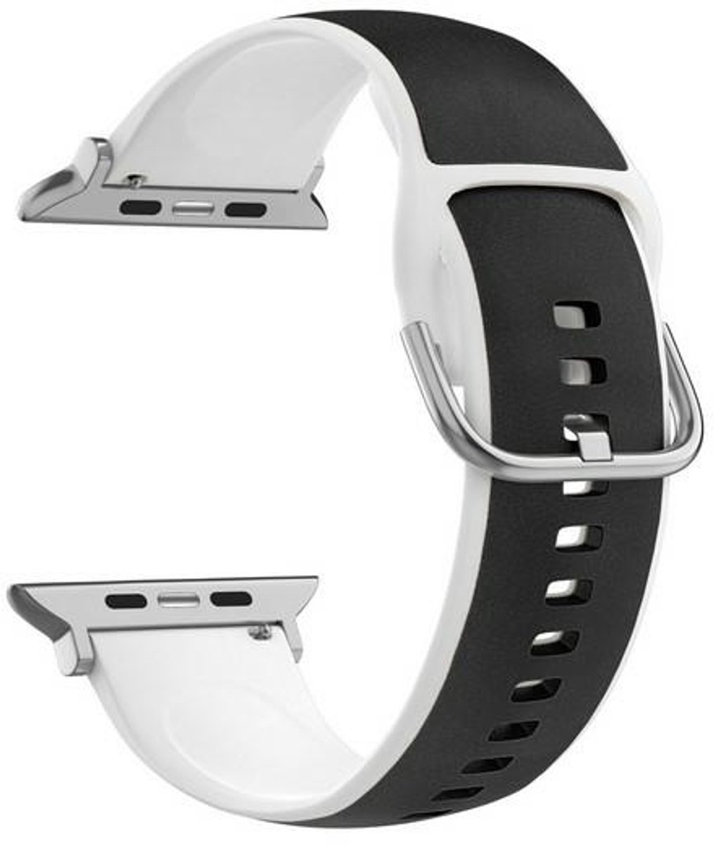 Beline Apple Horlogeband Silico Leer 38/40/41mm zwart wit/zwart-wit doosje