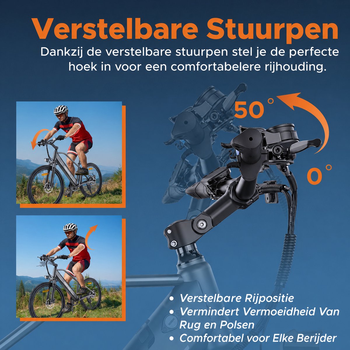 Hillmiles MileTrail 1 E-Bike - 26 inch - 80km actieradius - 250W motor - grijs – foto 5
