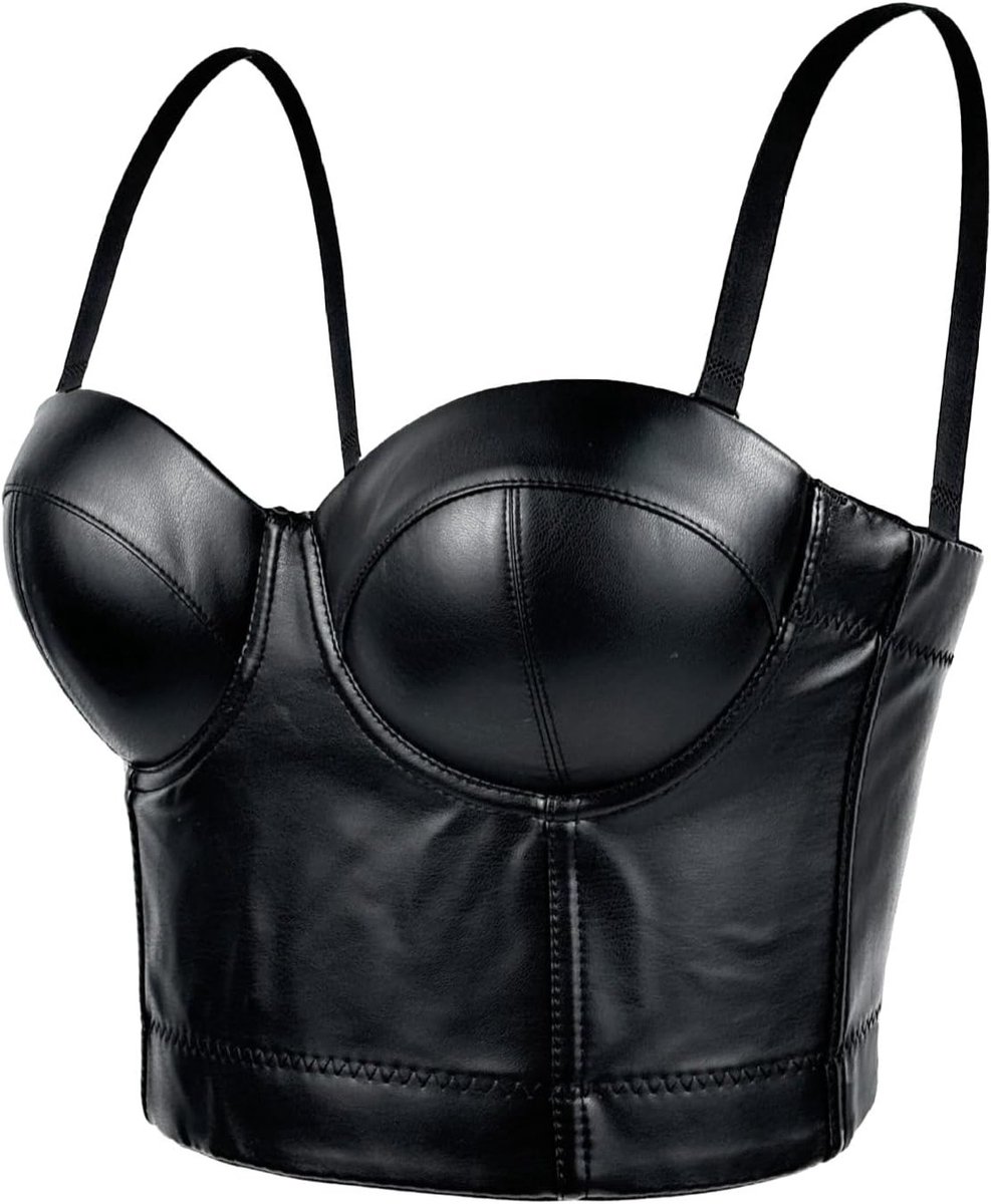 Leren Wetlook Lingerie Top voor Dames - Punk Slim Fit Latex Top voor Feest en Carnaval