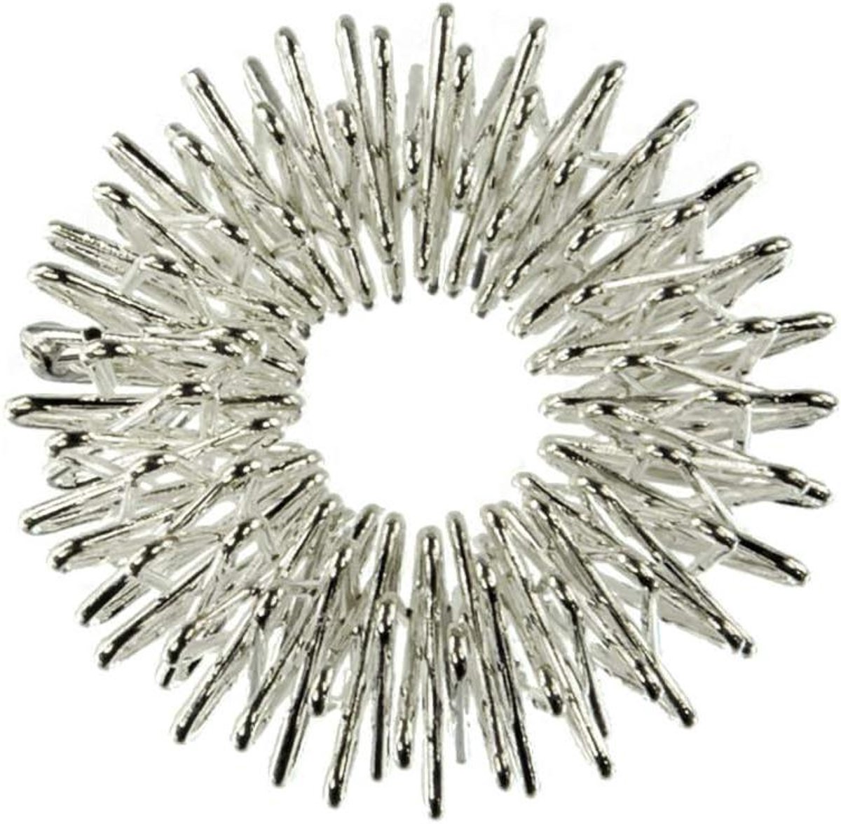 Vinger Massagering - Anti-stress ring - Ontspanning bevorderen - Gebaseerd op Chinese traditie - Diameter 28 cm - Zilver