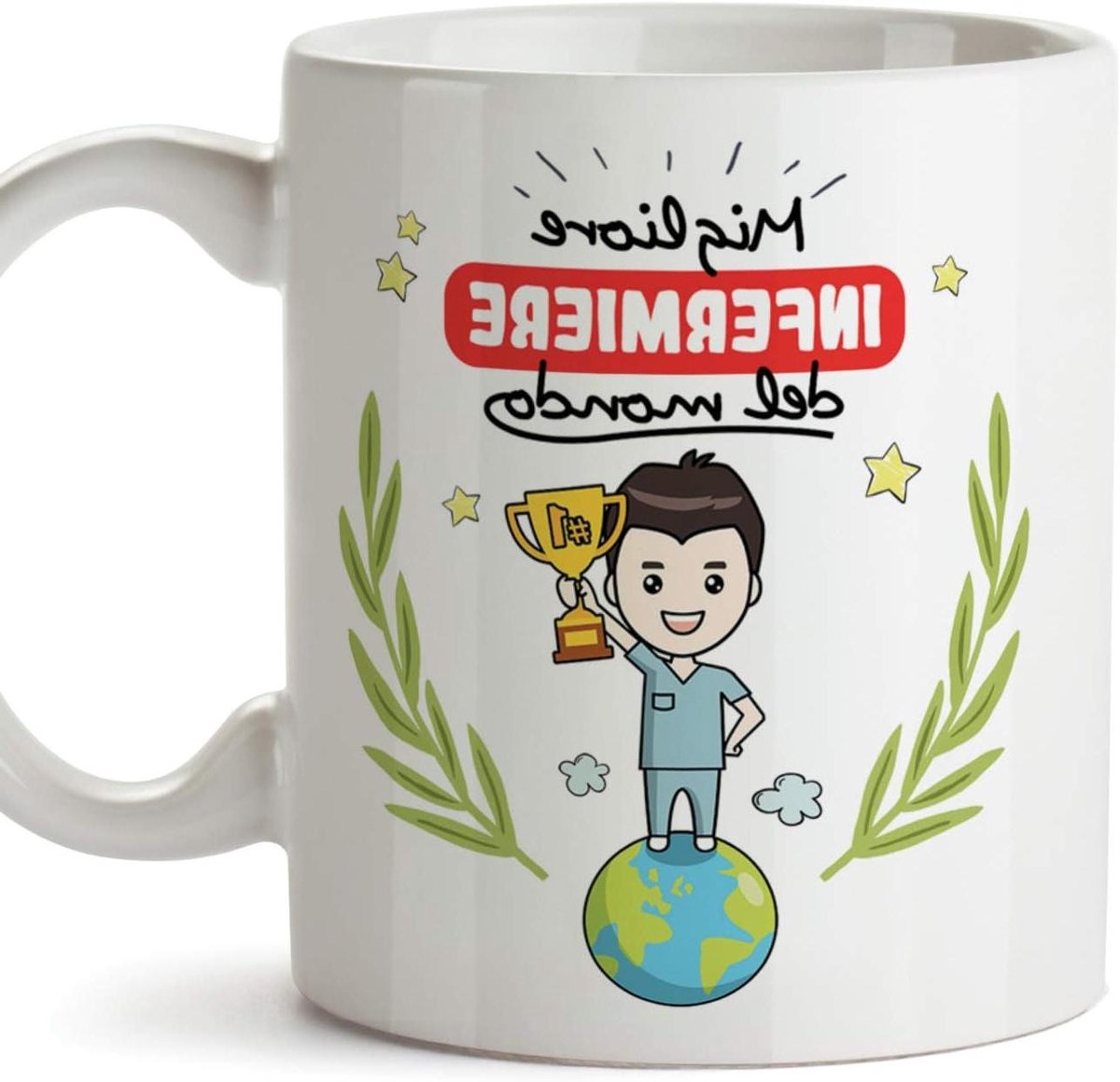 Mok Verpleegster - Kop Koffie - Cadeau Geven - Keramiek AAA - 350 ml - Wit