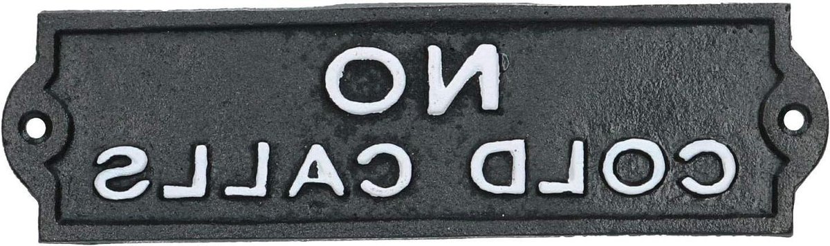Gietijzeren Bord - Woondecoratie Huis - Voordeur Versieren - Rustieke Afwerking - 21.5 cm - Wit
