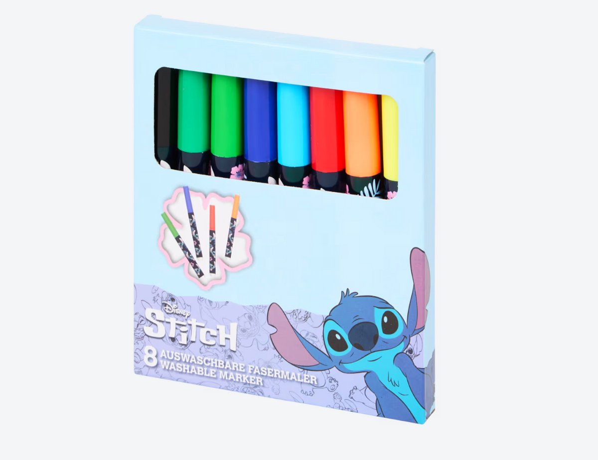Lilo & Stitch Stiften Uitwasbaar - 8 Kleuren - Kindvriendelijk - Kleurstiften Set voor Kinderen