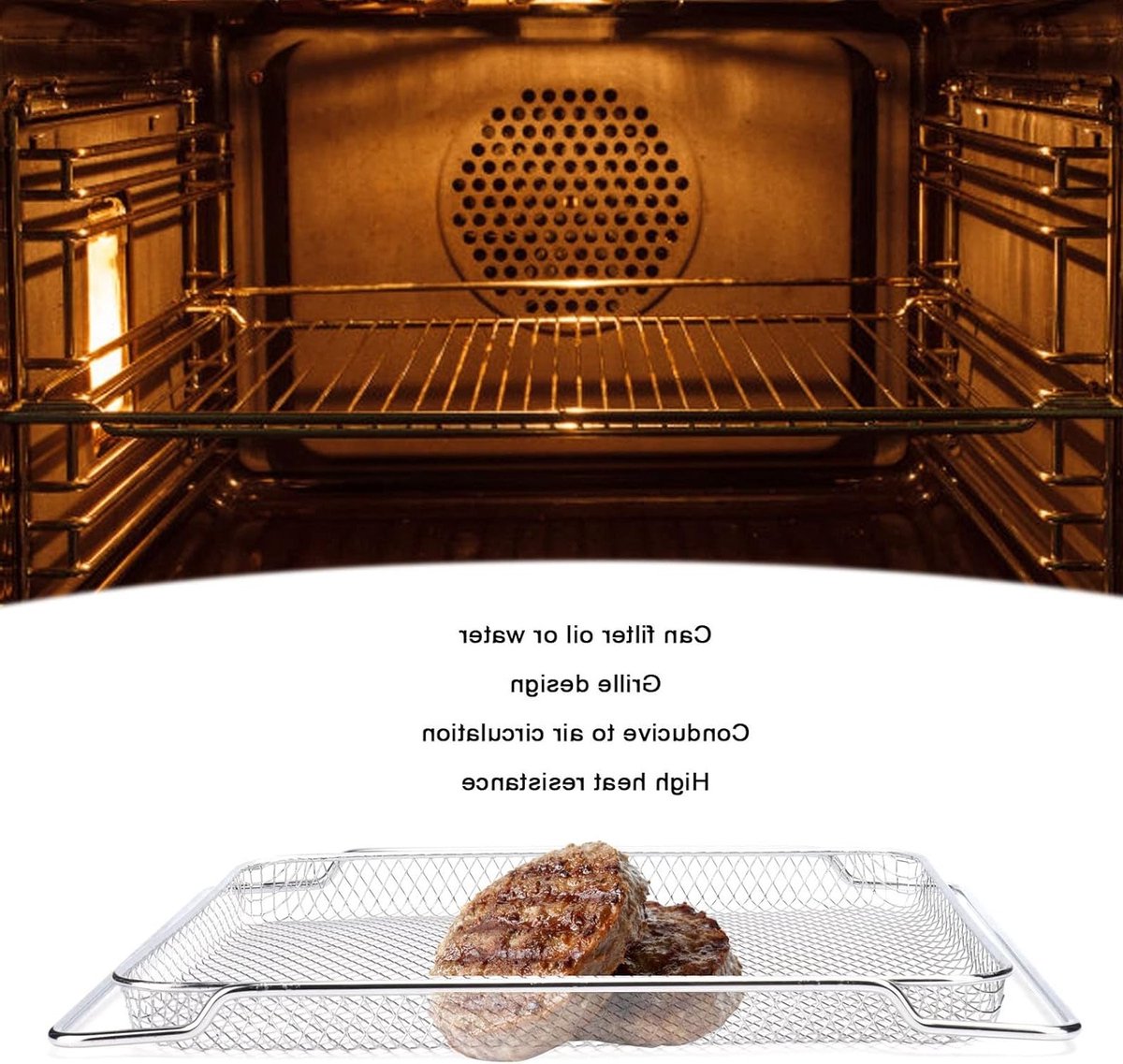 Uitbreidbaar Grillrek voor Oven en Kookplaat Multifunctioneel Bak- en Koelrek 36x30cm voor Perfecte Grillresultaten