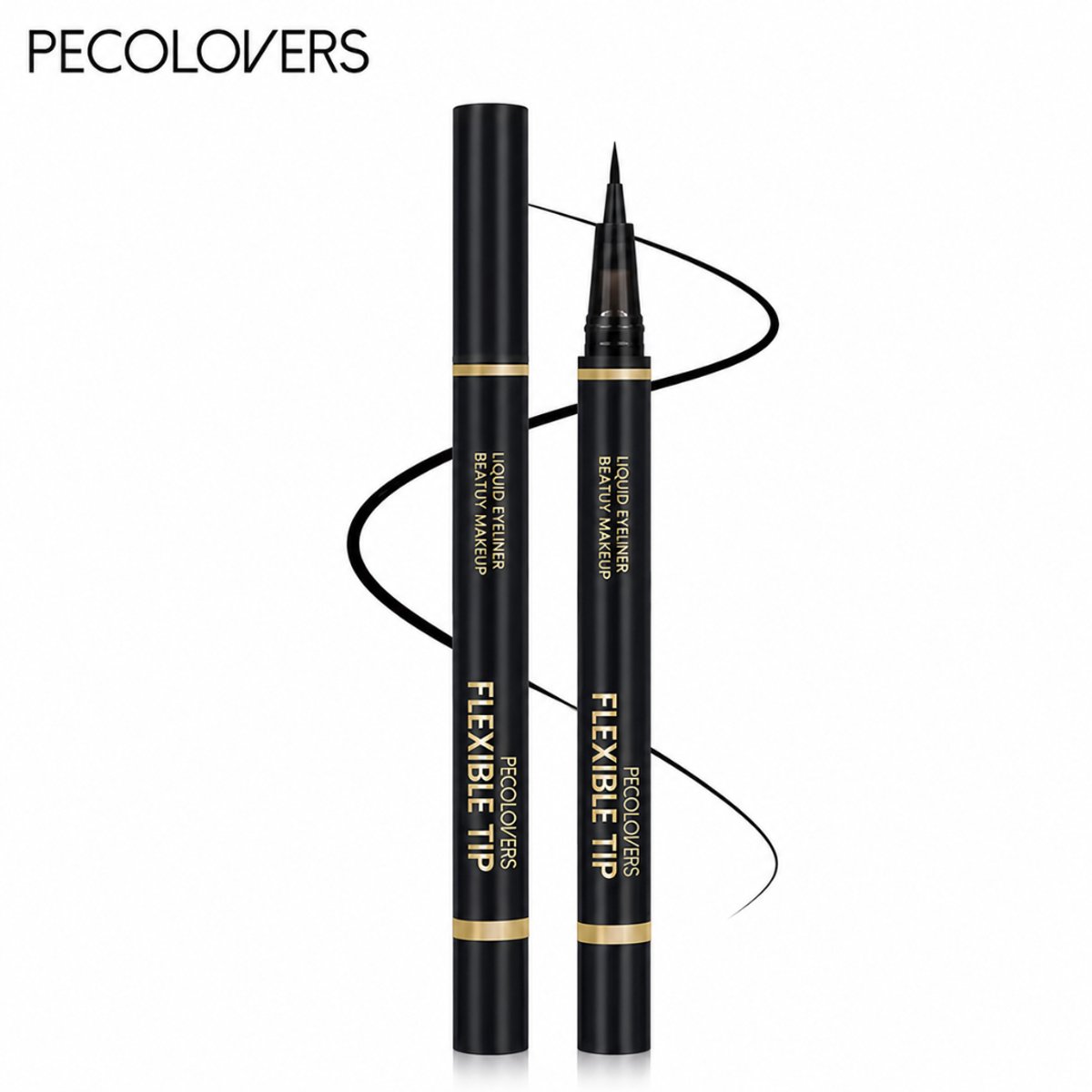 Pecolovers - Eyeliner - Zwart Waterproof - Vloeibare Eyeliner Pen met Ultra Fijne Precisiepunt - Sneldrogend, Vlekvrij & Langdurig
