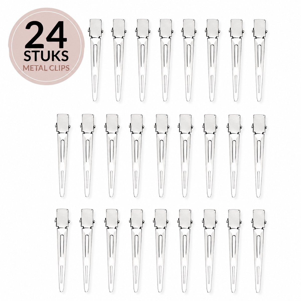 Haar In Stijl® 24 Zilver Metal Clips - 5.5 cm Haarclips - Pin Curls