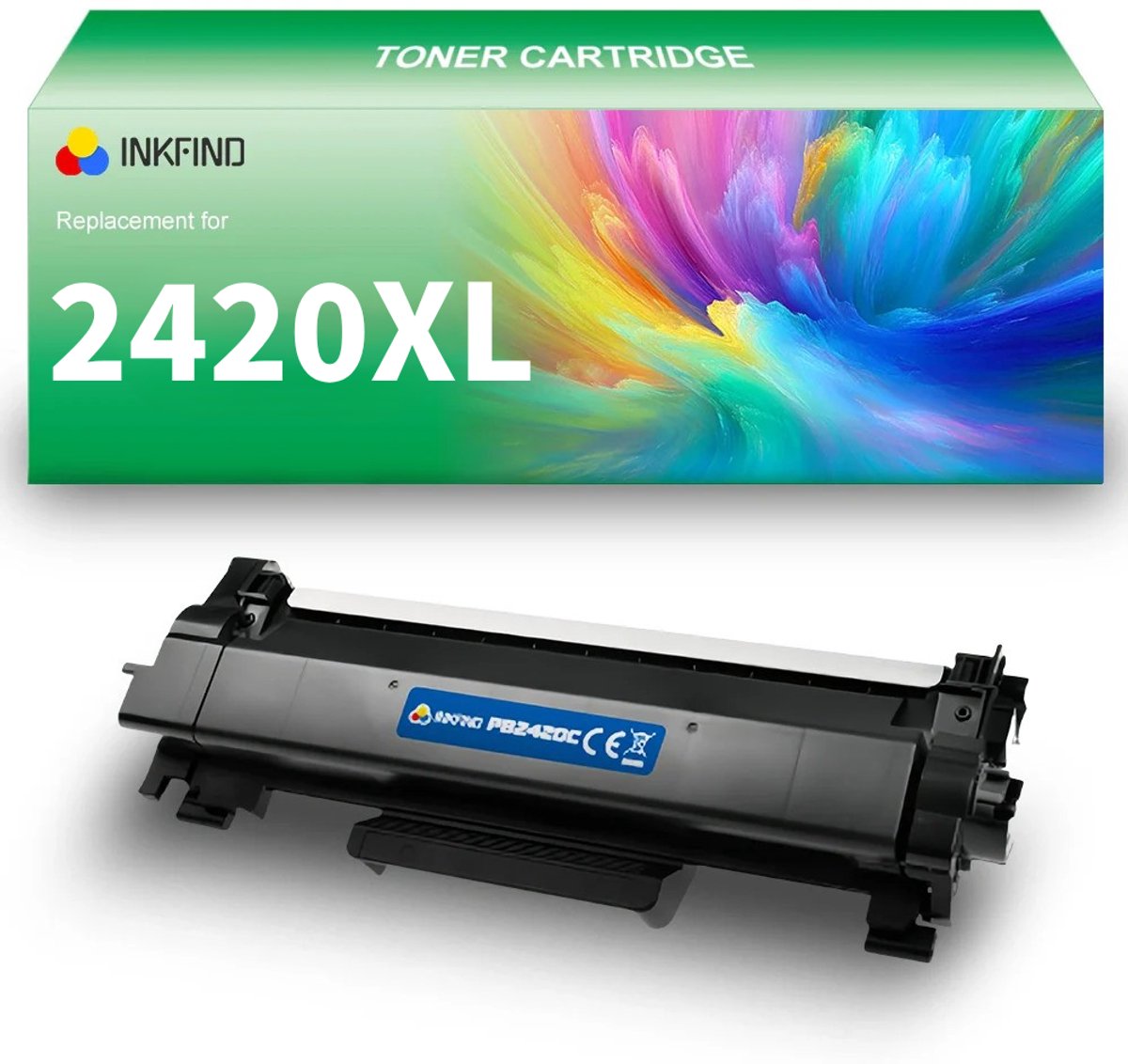 Image of INKFIND TN-2420XL tonercartridge compatibel met Brother 2420 2410 TN2420 TN2410 TN-2410 TN-2420 - 1-pack Zwart (extra hoge capaciteit)