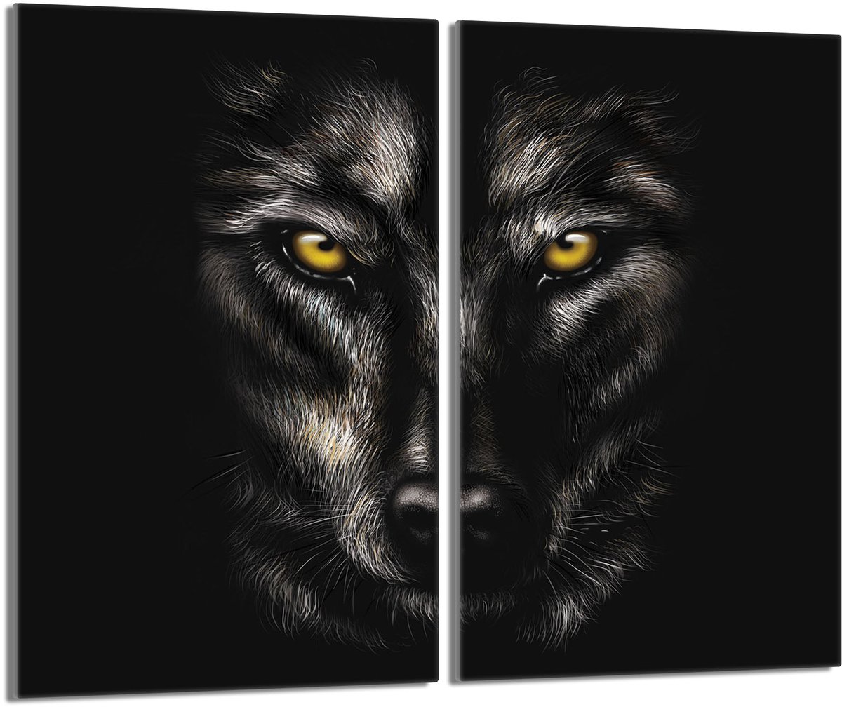 TMK ArtDeko - Serie Wilk - Glazen Beschermplaat - 30x52 cm