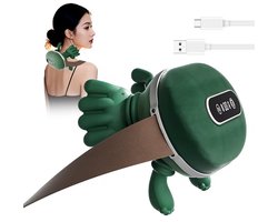 Nekmassage Apparaat - Verwarmde Massagehand - LED-Display - Arm, Rug, Been & Schouder Massager met Infrarood - Massagekussen - Shiatsu Massagekussen - Draadloos - Groen
