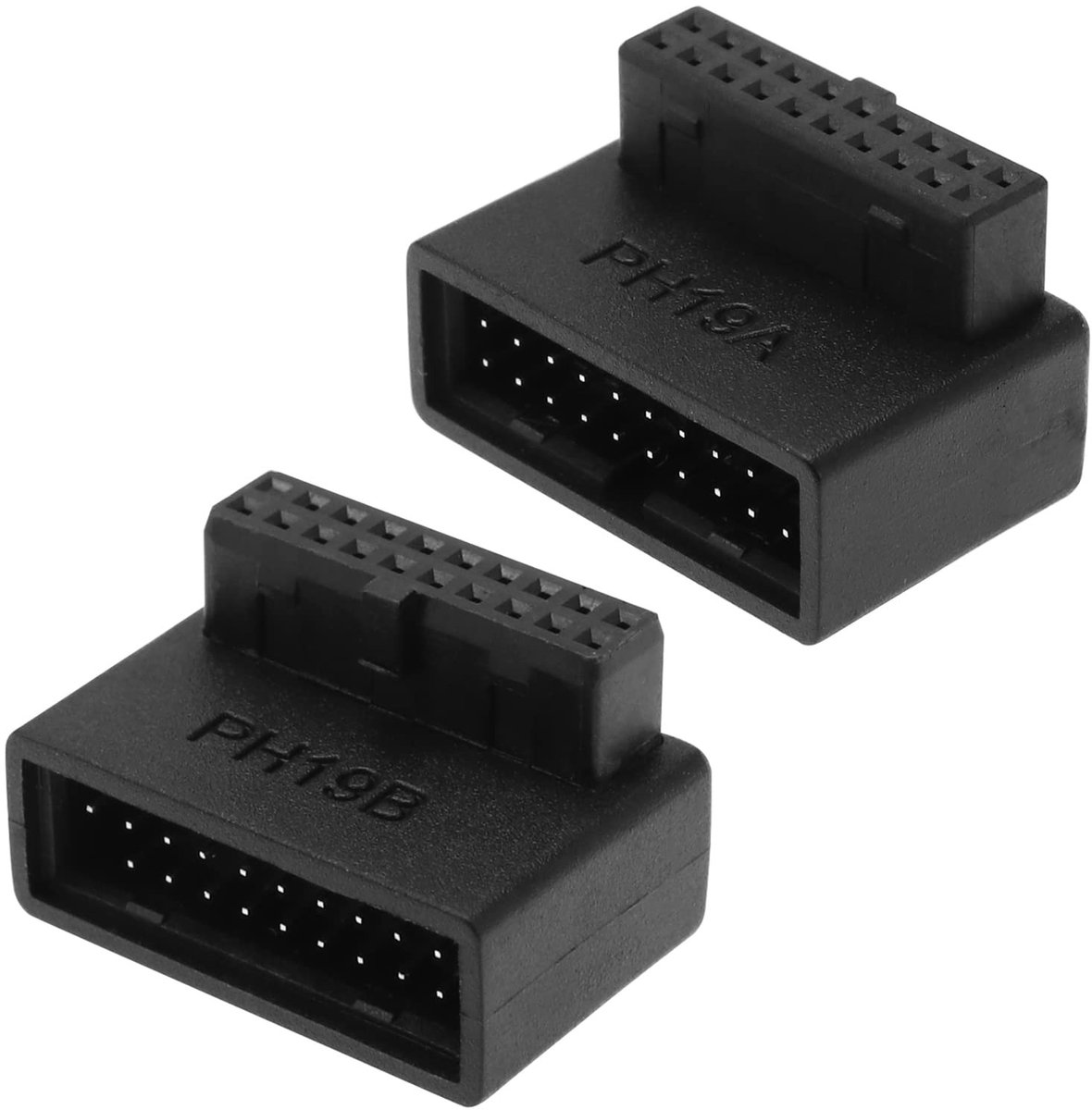 Allecto - USB 3.0 Adapter - 90-graden L-hoekaansluiting - Geschikt voor moederbord - Zwart - 19/20-polige stekker - Flexibel ontwerp voor computerb...