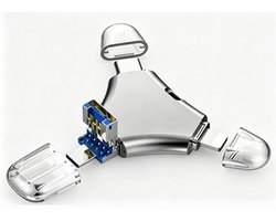 512GB USB-flashdrive — Compatibel met de meeste apparaten op de markt | 3-in-1 Externe fotostick & opslagapparaat | Maakt automatisch back-ups van foto's, video's en gegevens | USB-stick voor de belangrijkste mobiele apparaten (Metallic zilver)