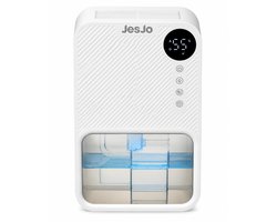 JesJo Luchtontvochtiger – 300 ml per dag – 1,1L Tank – Stil – 15m² – Wit