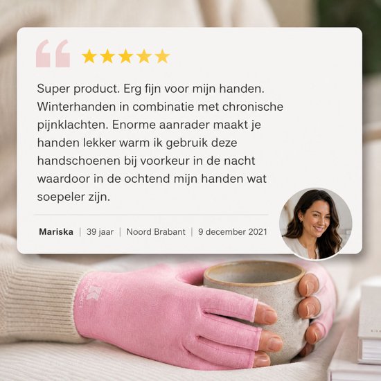 KANGKA® Reuma Compressie Handschoenen - Open vingertoppen voor Bewegingsvrijheid - Verlichting van Artritis en Reumatische Pijn - Maat L - Roze Kleur
