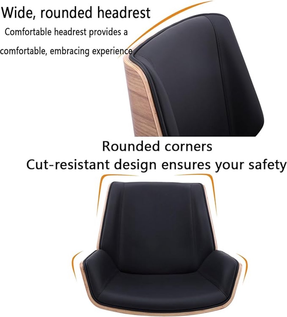 Ergonomische Bureaustoel 67x82 cm – Luxe Draaibare Home Office Stoel met Lendensteun, Hoogte Verstelbaar 360° Rotatie, Kunstleder Chefsessel tot 130 kg thumbnail 2