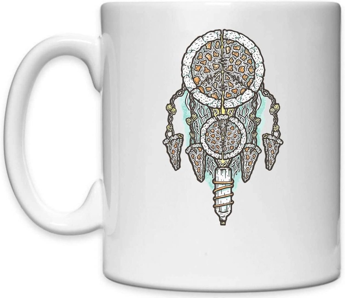 Keramische Mok - Witte Koffiemok - Dagelijks Gebruik - Grappige Kunstprint - 330ml - Wit