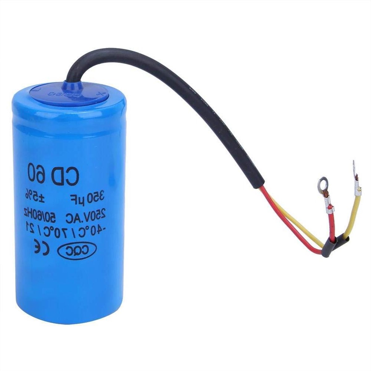 Startcondensator Motor - Motorcondensator Run - Apparaten Starten - Explosieveilig Ontwerp - 350 Microfarad - Zwart