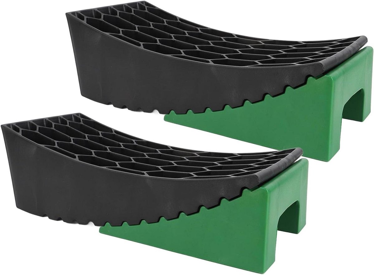 Camper Leveler Kit - Gebogen RV Levelers - Voertuig Stabiliseren - Hoge Sterkte Materiaal - 35000 Pond Capaciteit - Zwart