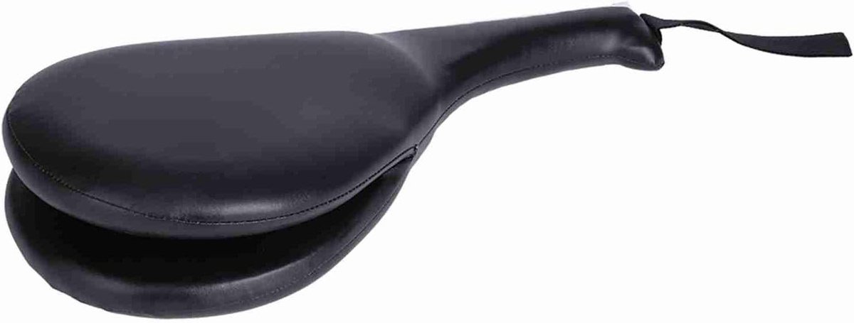 Dubbel trapkussen - Vechtsport kussen - Vechtsport training - Duurzaam PU leer - 39 x 18 cm - Zwart