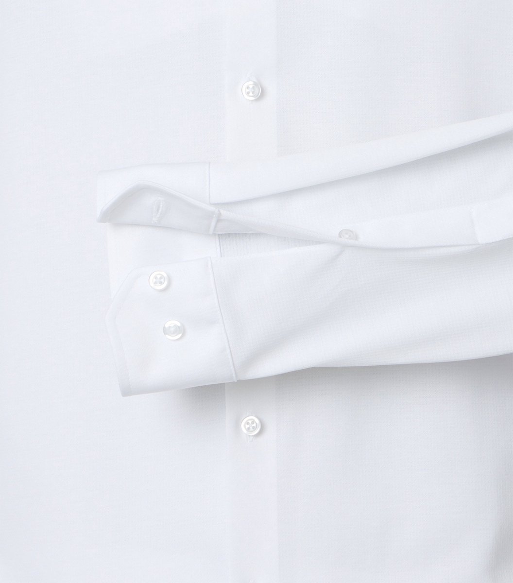 VENTI modern fit overhemd - jersey - wit - Strijkvriendelijk - Boordmaat: 45