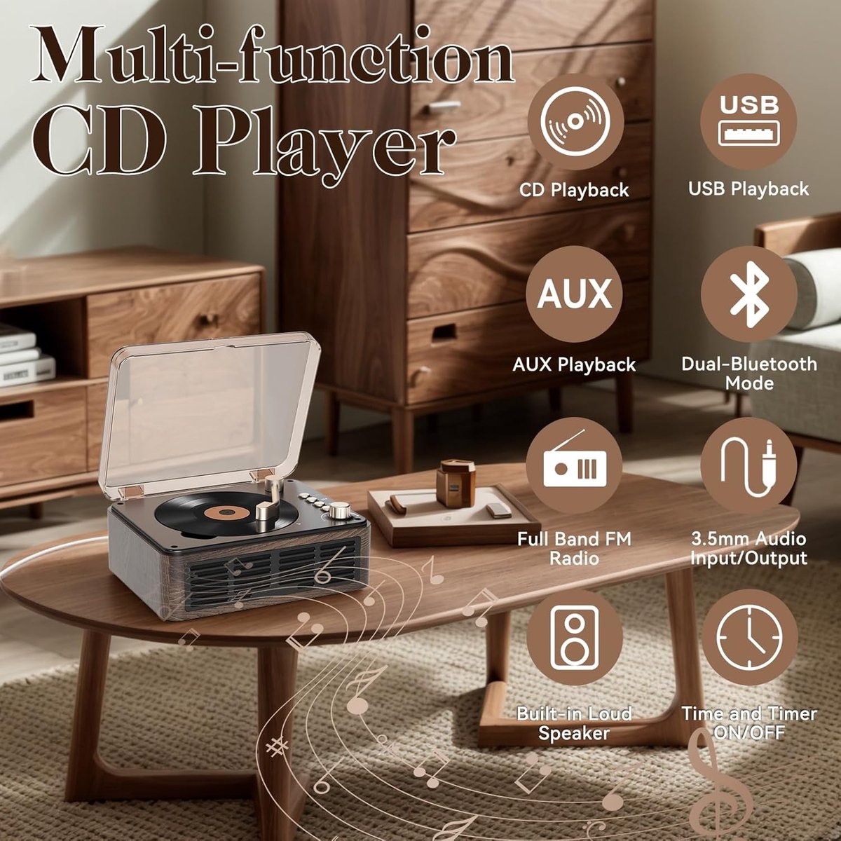 COOAU Bluetooth CD Speler thumbnail 6
