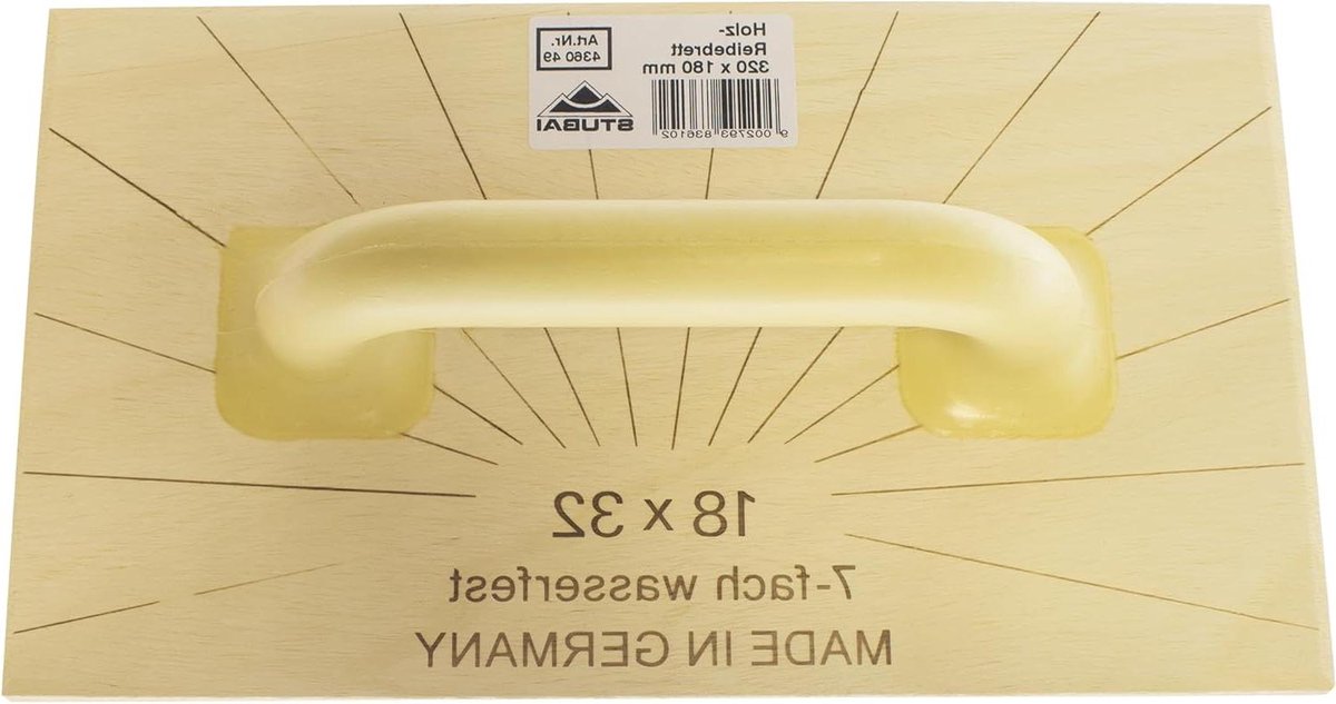Houten Raspplank - Schuurplank Werkplank - Glad Maken Oppervlakken - Professionele Uitvoering - 180 x 320mm - Geel