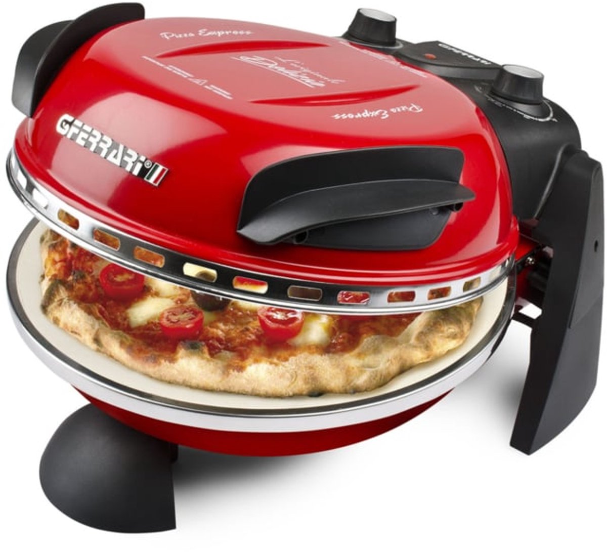 Pizzaoven G3 FERRARI Delizia Rood + Alu pizzaspatels + Pizzaplank + Pizzasnijder