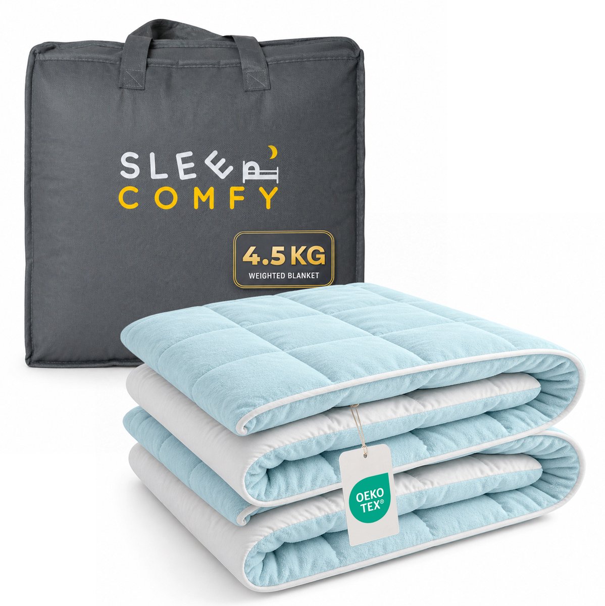 Sleep Comfy Katoen Verzwaringsdeken voor Kinderen – 4,5 kg – 100x150 cm – Rustgevende Druk – Zacht & Veilig – 100% Katoen - Comfortabel voor Alle Seizoenen – Blauw