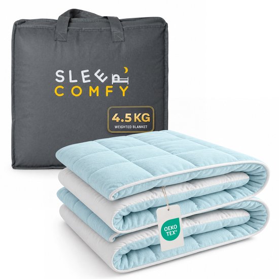 Sleep Comfy Katoen Verzwaringsdeken voor Kinderen – 4,5 kg – 100x150 cm – Rustgevende Druk – Zacht & Veilig – 100% Katoen - Comfortabel voor Alle Seizoenen – Blauw