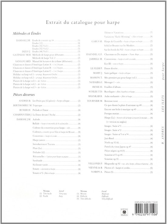 Muziekboek Harp - Harp Lesmateriaal - Muziek Leren - Franstalige Uitgave - 110 gram - Niet gespecificeerd — afbeelding 2