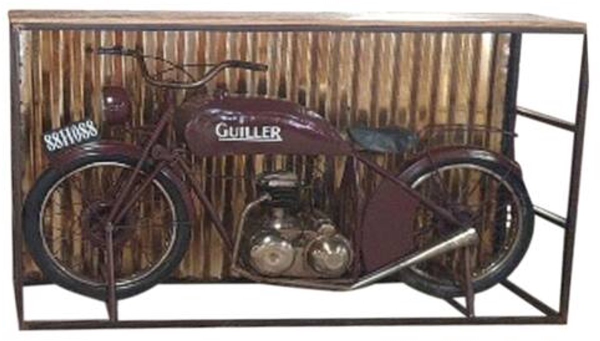 Vintage motor tafelbar – 217 x 65 x 100 cm | Cozy Ibiza