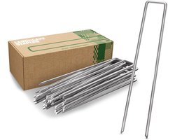 GardenGloss® Anti-Roest Stalen Grondankers Voor Extreem Harde Grond (25 Stuks) - 200 mm Lang, 25 mm Breed, Ø 3.8 mm